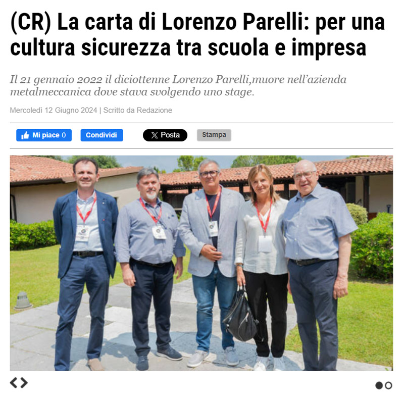 La carta di Lorenzo Parelli: per una cultura sicurezza tra scuola e impresa