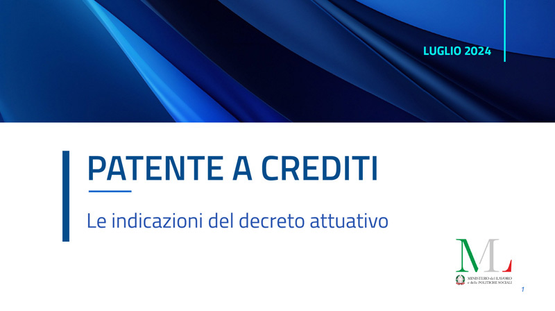 Patente a crediti, dal Ministero le slide esplicative